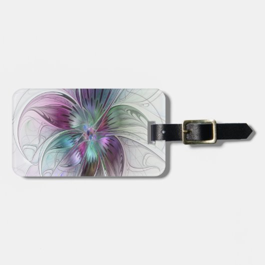 Abstrakte Blume Modernes Fraktal Kunst, Dichtung u Gepäckanhänger (Vorderseite horizontal)