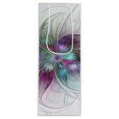 Abstrakte Blume Modernes Fraktal Kunst, Dichtung u Geschenktüte Für Weinflaschen (Vorderseite)