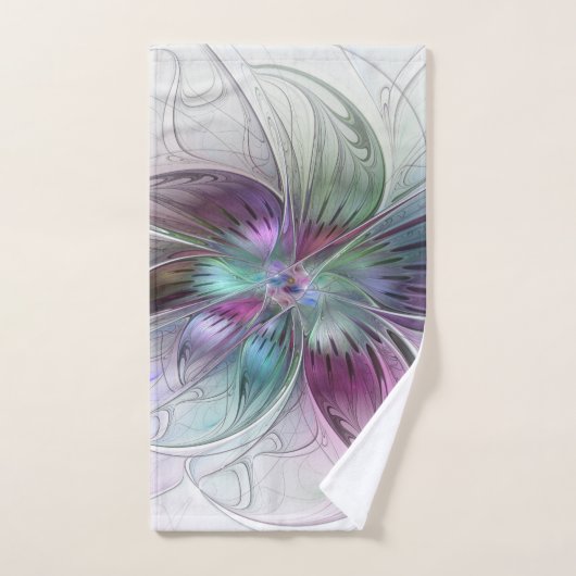 Abstrakte Blume Modernes Fraktal Kunst, Dichtung u Handtuch (Handtuch)