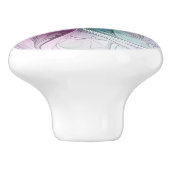 Abstrakte Blume Modernes Fraktal Kunst, Dichtung u Keramikknauf (Seitenansicht)