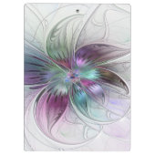 Abstrakte Blume Modernes Fraktal Kunst, Dichtung u Klemmbrett (Rückseite)