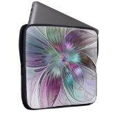 Abstrakte Blume Modernes Fraktal Kunst, Dichtung u Laptopschutzhülle (Vorne Rechts)