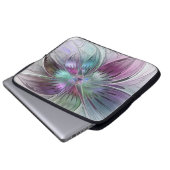 Abstrakte Blume Modernes Fraktal Kunst, Dichtung u Laptopschutzhülle (Vorne Knopf)
