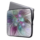 Abstrakte Blume Modernes Fraktal Kunst, Dichtung u Laptopschutzhülle (Vorderseite Links)