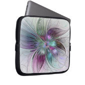 Abstrakte Blume Modernes Fraktal Kunst, Dichtung u Laptopschutzhülle (Vorne Rechts)