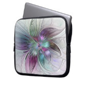Abstrakte Blume Modernes Fraktal Kunst, Dichtung u Laptopschutzhülle (Vorderseite Links)