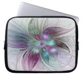 Abstrakte Blume Modernes Fraktal Kunst, Dichtung u Laptopschutzhülle (Vorderseite)