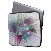 Abstrakte Blume Modernes Fraktal Kunst, Dichtung u Laptopschutzhülle (Vorderseite Links)