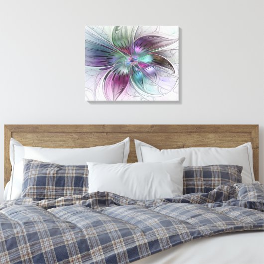 Abstrakte Blume Modernes Fraktal Kunst, Dichtung u Leinwanddruck (Insitu (Schlafzimmer))