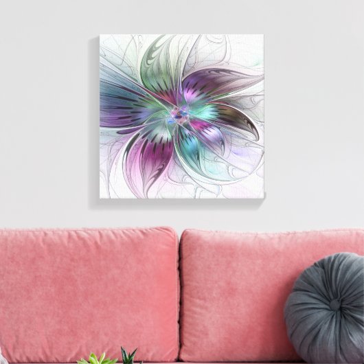Abstrakte Blume Modernes Fraktal Kunst, Dichtung u Leinwanddruck (Insitu (Wohnzimmer))