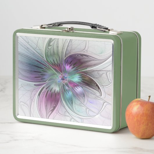 Abstrakte Blume Modernes Fraktal Kunst, Dichtung u Metall Brotdose (Beispiel)