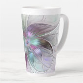 Abstrakte Blume Modernes Fraktal Kunst, Dichtung u Milchtasse (Rechte Ecke)