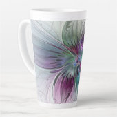 Abstrakte Blume Modernes Fraktal Kunst, Dichtung u Milchtasse (Linke Ecke)