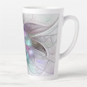 Abstrakte Blume Modernes Fraktal Kunst, Dichtung u Milchtasse (Rechts)