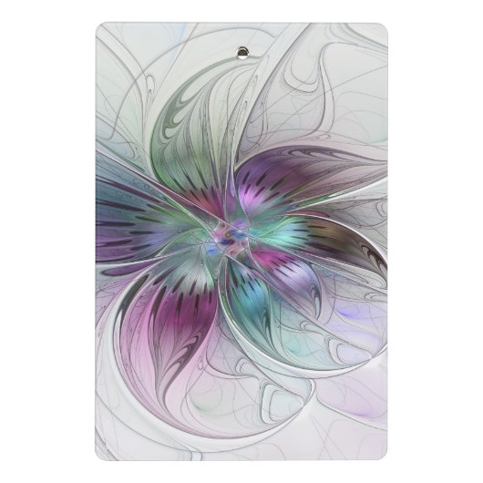 Abstrakte Blume Modernes Fraktal Kunst, Dichtung u Mini Klemmbrett (Rückseite)