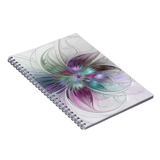 Abstrakte Blume Modernes Fraktal Kunst, Dichtung u Notizblock (Rechte Seite)