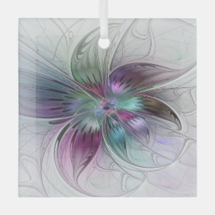 Abstrakte Blume Modernes Fraktal Kunst, Dichtung u Ornament Aus Glas