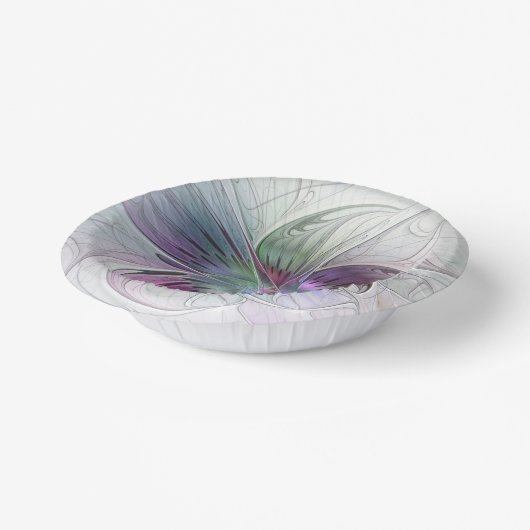 Abstrakte Blume Modernes Fraktal Kunst, Dichtung u Pappteller (Gewinkelt)