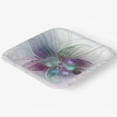 Abstrakte Blume Modernes Fraktal Kunst, Dichtung u Pappteller (Gewinkelt)