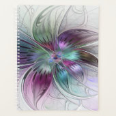 Abstrakte Blume Modernes Fraktal Kunst, Dichtung u Planer (Vorderseite)