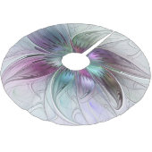 Abstrakte Blume Modernes Fraktal Kunst, Dichtung u Polyester Weihnachtsbaumdecke (Schrägansicht)