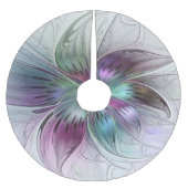 Abstrakte Blume Modernes Fraktal Kunst, Dichtung u Polyester Weihnachtsbaumdecke (Vorderseite)
