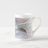 Abstrakte Blume Modernes Fraktal Kunst, Dichtung u Porzellantasse (Rechts)