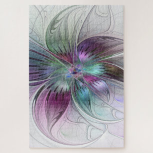 Abstrakte Blume Modernes Fraktal Kunst, Dichtung u Puzzle