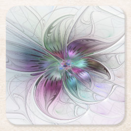 Abstrakte Blume Modernes Fraktal Kunst, Dichtung u Rechteckiger Pappuntersetzer