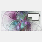Abstrakte Blume Modernes Fraktal Kunst, Dichtung u Samsung Galaxy Hülle (Rückseite (Horizontal))
