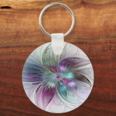 Abstrakte Blume Modernes Fraktal Kunst, Dichtung u Schlüsselanhänger (Vorderseite)