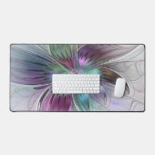 Abstrakte Blume Modernes Fraktal Kunst, Dichtung u Schreibtischunterlage (Tastatur & Maus)