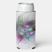 Abstrakte Blume Modernes Fraktal Kunst, Dichtung u Selters Dosenkühler (Seltzer Rückseite)