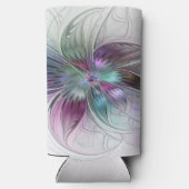 Abstrakte Blume Modernes Fraktal Kunst, Dichtung u Selters Dosenkühler (Rückseite)