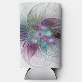 Abstrakte Blume Modernes Fraktal Kunst, Dichtung u Selters Dosenkühler (Vorderseite)