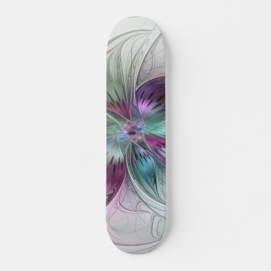 Abstrakte Blume Modernes Fraktal Kunst, Dichtung u Skateboard (Vorne)