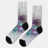 Abstrakte Blume Modernes Fraktal Kunst, Dichtung u Socken (Linkes Detail)