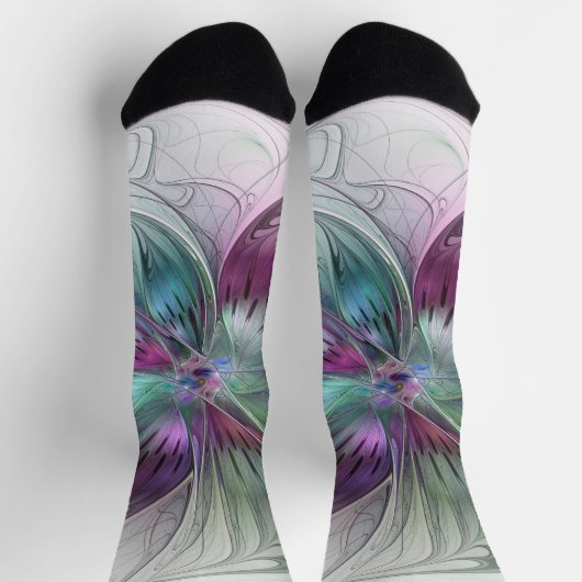 Abstrakte Blume Modernes Fraktal Kunst, Dichtung u Socken (Oben)