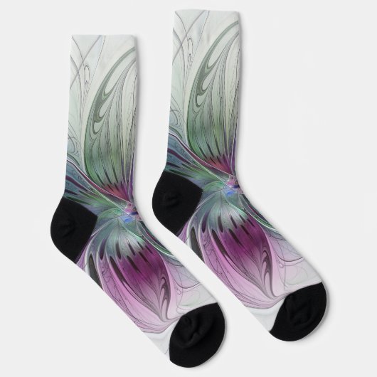 Abstrakte Blume Modernes Fraktal Kunst, Dichtung u Socken (Rechts)