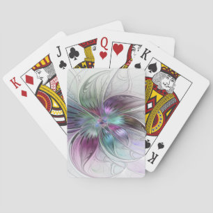 Abstrakte Blume Modernes Fraktal Kunst, Dichtung u Spielkarten