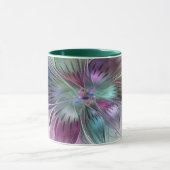Abstrakte Blume Modernes Fraktal Kunst, Dichtung u Tasse (Zentrum)