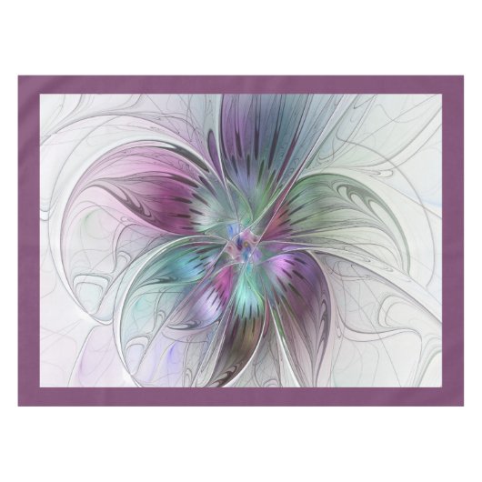 Abstrakte Blume Modernes Fraktal Kunst, Dichtung u Tischdecke (Vorderseite (Horizontal))