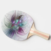 Abstrakte Blume Modernes Fraktal Kunst, Dichtung u Tischtennis Schläger (Seitenansicht)