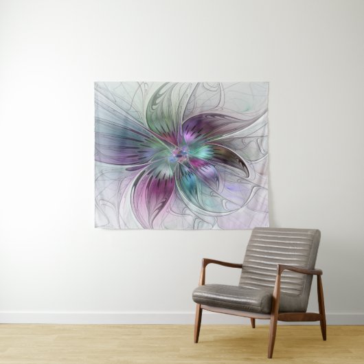 Abstrakte Blume Modernes Fraktal Kunst, Dichtung u Wandteppich (Beispiel (Horizontal))