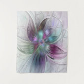 Abstrakte Blume Modernes Fraktal Kunst, Dichtung u Wandteppich (Vorderseite)