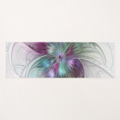 Abstrakte Blume Modernes Fraktal Kunst, Dichtung u Yogamatte (Vorderseite (Horizontal))