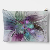 Abstrakte Blume Modernes Fraktal Kunst, Dichtung u Zubehörtasche (Rückseite)