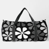 Abstrakte Blume Monochrome Duffle Bag (Rückseite)