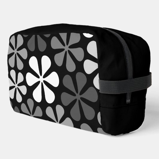 Abstrakte Blume Monochrome Waschbeutel (Linke Seite)