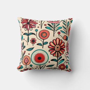 Abstrakte Blume Muster Kissen